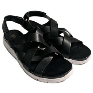 Cole‎ Haan ZerøGrand Women's Leather Sandals Black White Size 11B - Worn Once